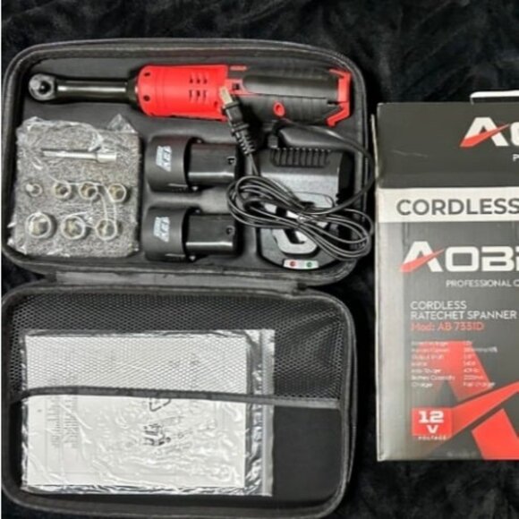 Cordless Electric Ratchet Wrench Set, 3/8" 12V Power Ratchet Tool Kit - Picture 2 of 2